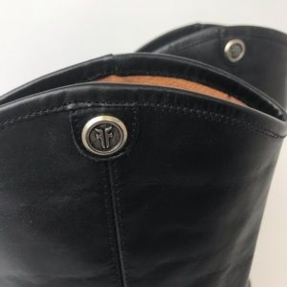 FRYE | Tall Melissa Button Black Leather Boots 5.5 - Picture 3 of 8